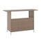 Emma and Oliver Melfi Wicker Rattan Counter Height Bar Table for Indoor/Outdoor Use with Inner Shelf and Bar Top